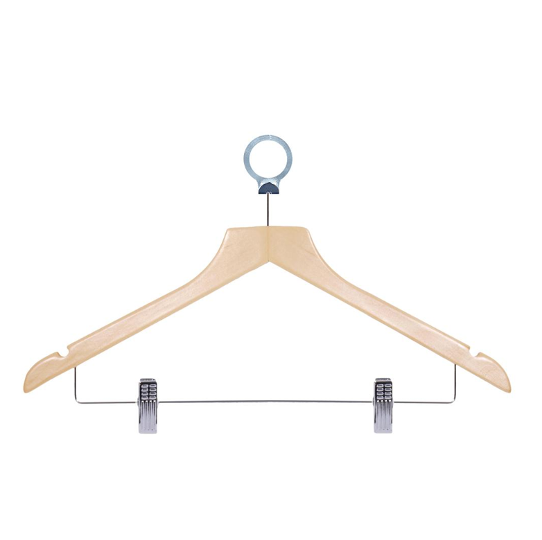Basic Wooden With Clips And Ring Vaatehenkari